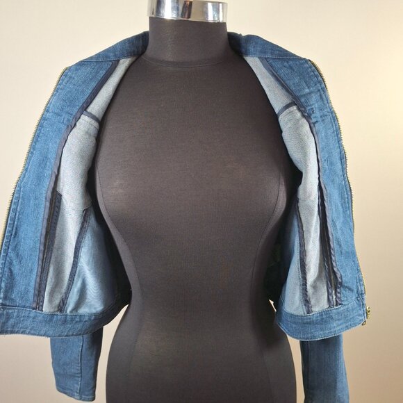 Bianca Nygard Petites Sz S Cropped Jean Jacket Relaxed Fit - Picture 13 of 16
